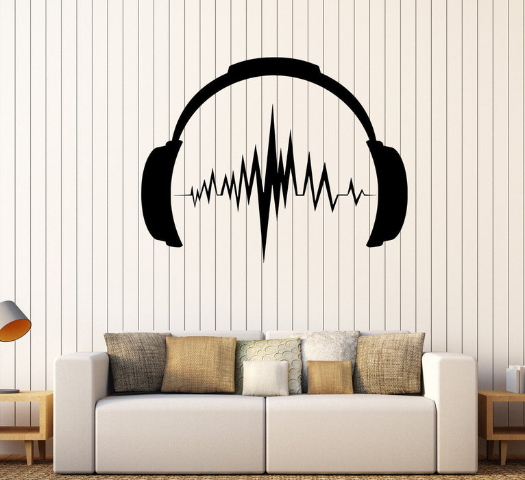 Vinyl Wall Decal Headphones Sound Music Musical Teen Room Art Unique Gift (389ig)