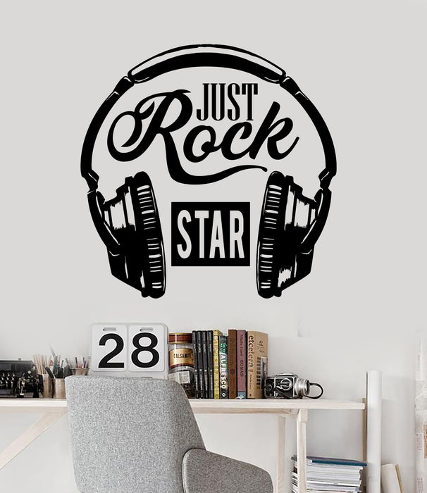 Виниловая наклейка на стену для наушников Just Rock Star Music Lover (2873ig)