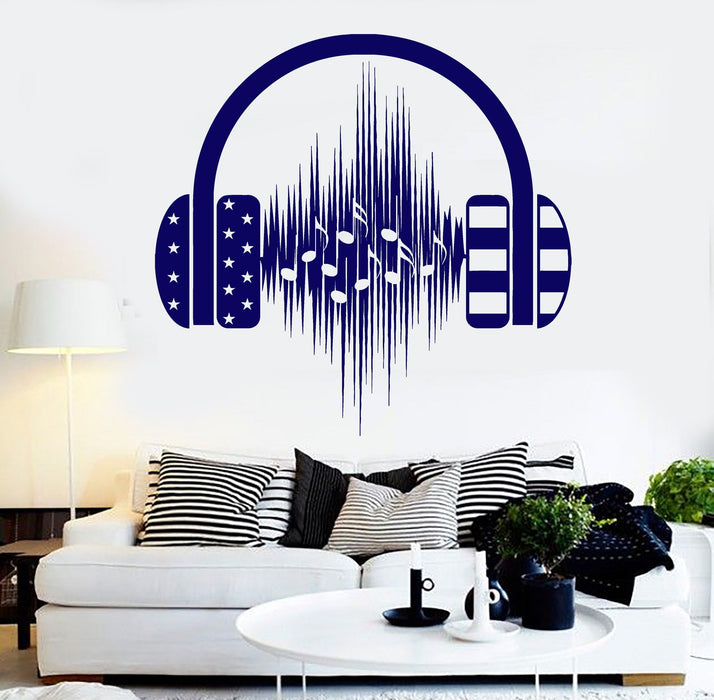 Vinyl Wall Decal Headphones Music Musical Decoration Stickers Unique Gift (ig4281)