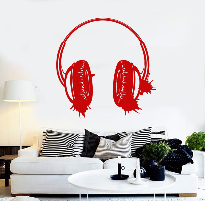 Vinyl Wall Decal Headphones Child Room Musical Decoration Stickers Unique Gift (ig4295)