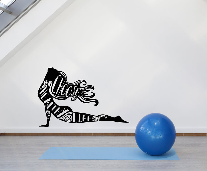 Vinyl Wall Decal Yoga Meditation Health And Beauty Girl Body Stickers (3303ig)