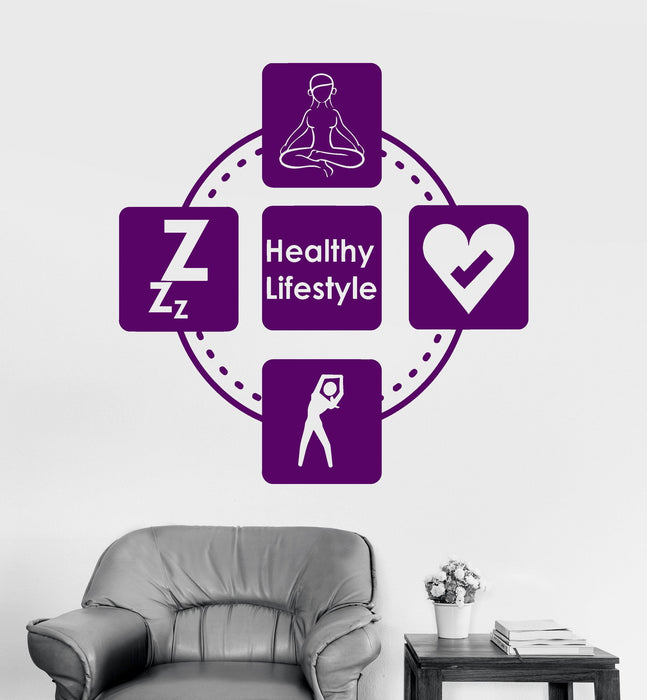 Vinyl Wall Decal Healthy Lifestyle Living Sport Yoga Relax Stickers Unique Gift (ig3630)