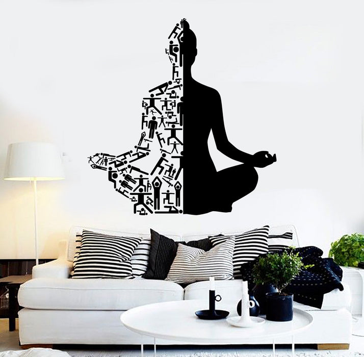 Vinyl Wall Decal Healthy Lifestyle Sports Meditation Yoga Stickers Unique Gift (ig4014)
