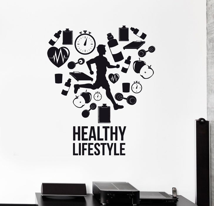 Vinyl Wall Decal Healthy Lifestyle Run Runner Gym Cardio Sport Stickers Unique Gift (ig4599)