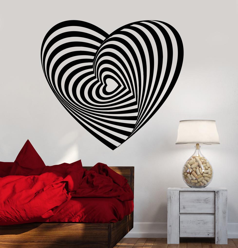 Vinyl Wall Decal Heart Art Decoration Romance Love Stickers Unique Gif ...