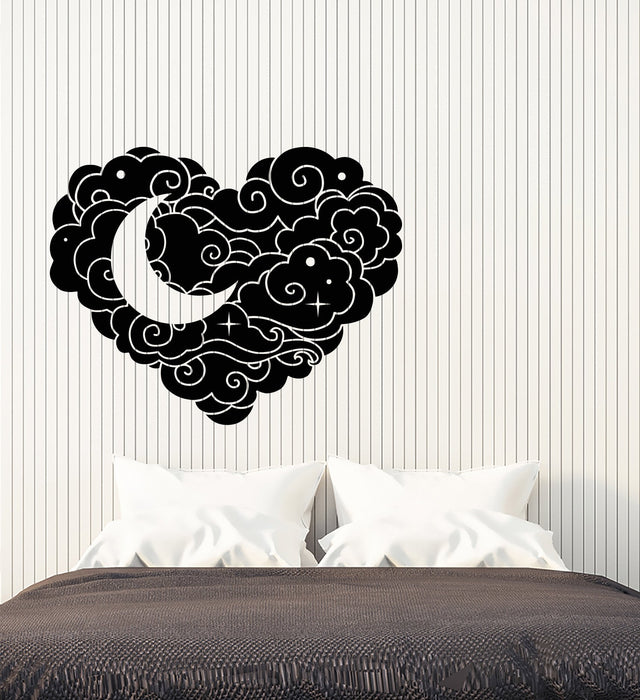 Vinyl Wall Decal Abstract Cloud Heart Star Moon Bedroom Decoration Stickers (2865ig)