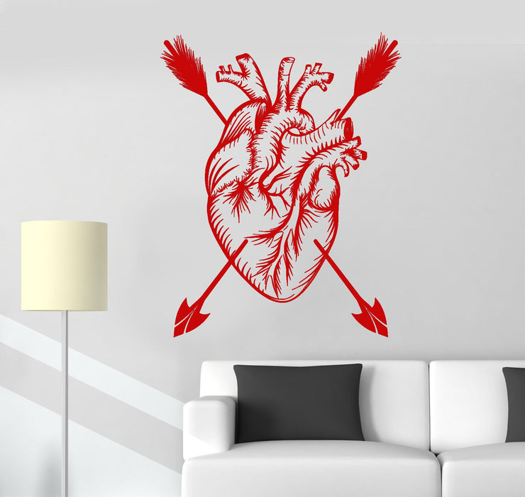 Vinyl Wall Decal Love Heart Arrow Romantic Decor Stickers Mural Unique Gift (ig3493)