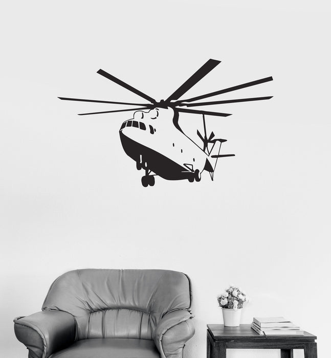 Vinyl Decal Helicopter Military Aircraft War Boys Kids Room Wall Stickers Unique Gift (ig2666)