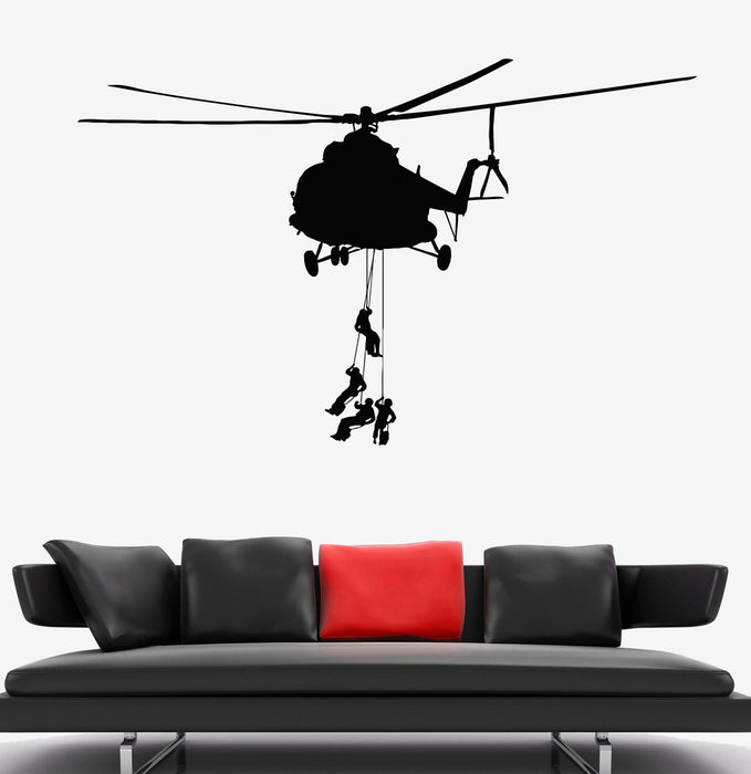Vinyl Wall Decal Military Helicopter Army Soldiers Special Forces Stickers Unique Gift (1950ig)