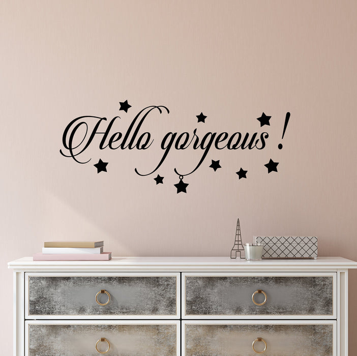 Vinyl Wall Decal Stickers Motivation Quote Words Hello Gorgeous Inspiring Letters 2483ig (22.5 in x 9 in)