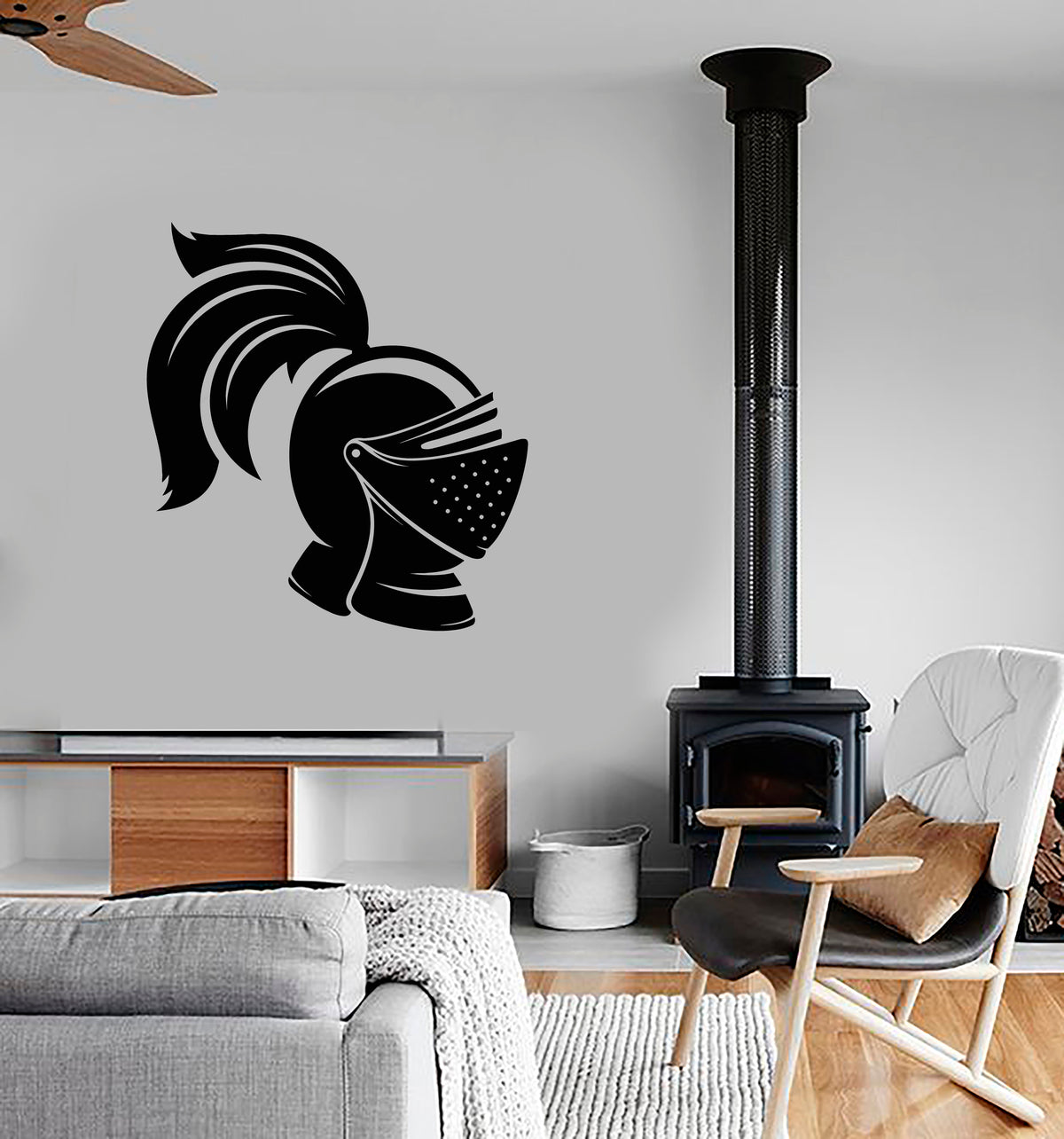Vinyl Wall Decal Knight's helmet Armor Warrior Stickers (3553ig ...