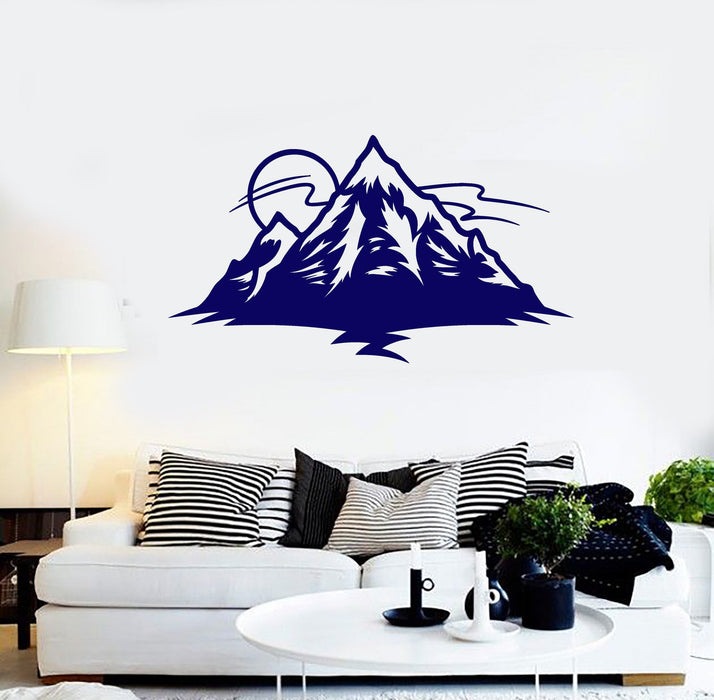 Vinyl Wall Decal Sun Mountain Nature Island Nursery Children's Playroom Stickers Unique Gift (872ig)