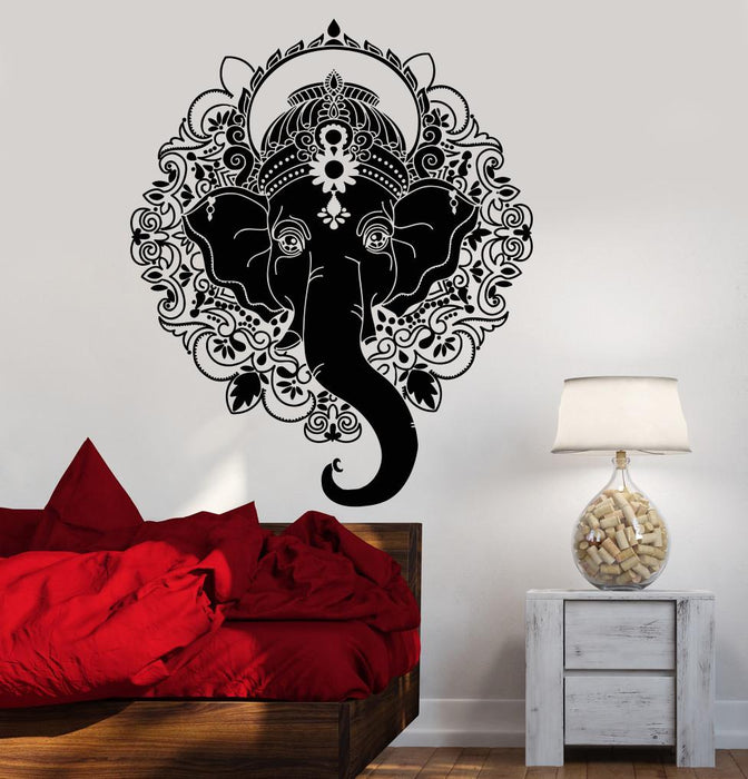 Vinyl Wall Decal India Ganesha Elephant God Hindu Hinduism Stickers Unique Gift (1291ig)
