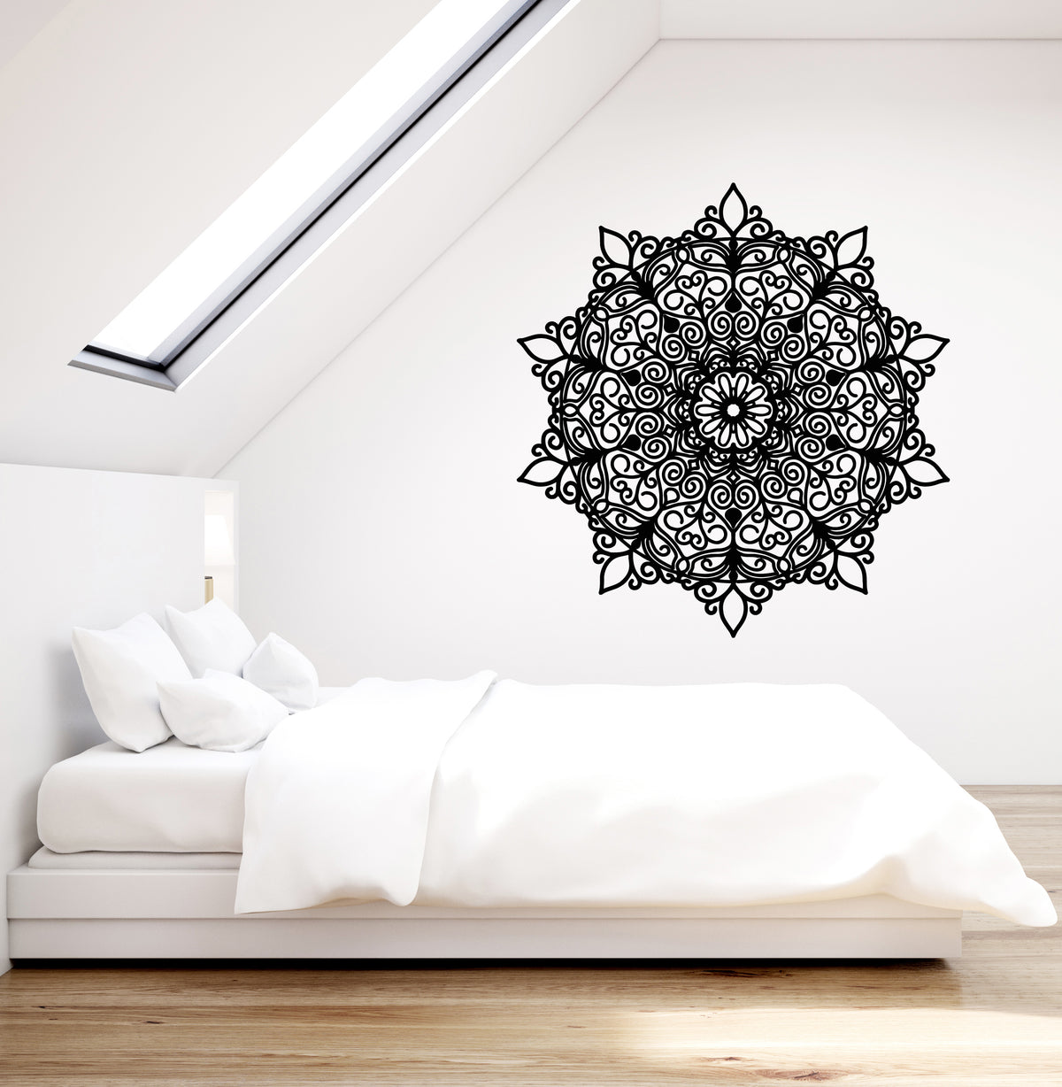 Vinyl Wall Decal Mandala Hinduism Lotus Flower Symbol Stickers (3551ig ...
