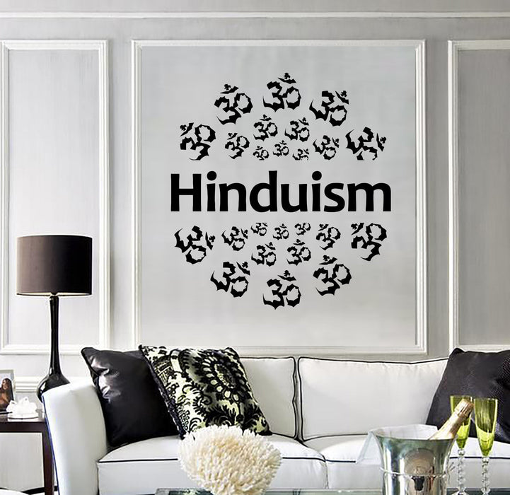 Vinyl Wall Decal Hinduism Om Sanskrit India Hindu Stickers Unique Gift (ig4005)