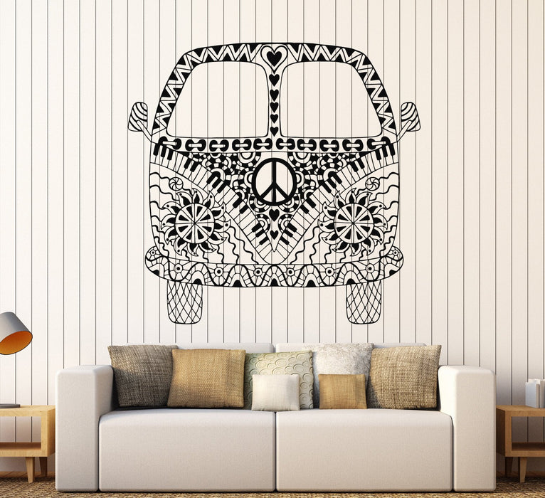 Vinyl Wall Decal Hippie Bus Van Car Stickers Mural Unique Gift (ig3758)