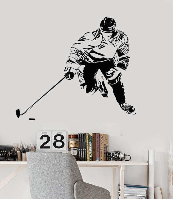 Vinyl Wall Decal Ice Hockey Player Sports Art Room Decoration Stickers Unique Gift (ig4881)