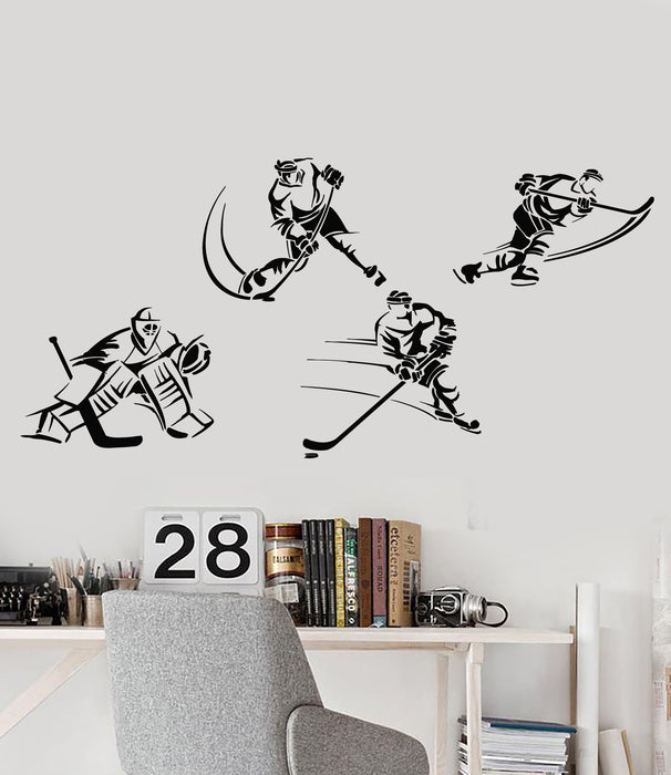 Autocollant mural en vinyle pour joueur de hockey sur glace (2519ig)