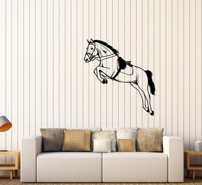 Vinyl Wall Decal Racehorse Horse Rider Pet House Animal Stickers (4082ig)