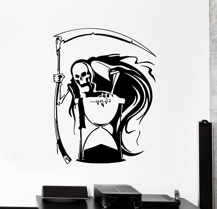 Vinyl Wall Decal Grim Reaper Death Hourglass Horror Stickers Murals Unique Gift (ig758)