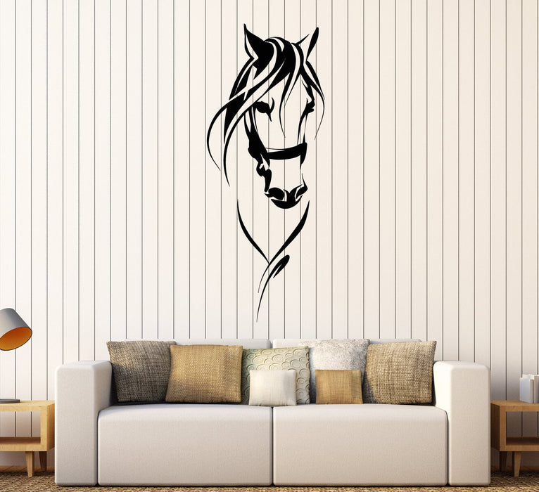 Vinyl Wall Decal Race Horse Head Animal Pet Room Decoration Stickers Unique Gift (1662ig)