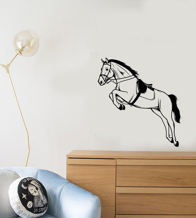 Vinyl Wall Decal Racehorse Horse Rider Pet House Animal Stickers (4082ig)