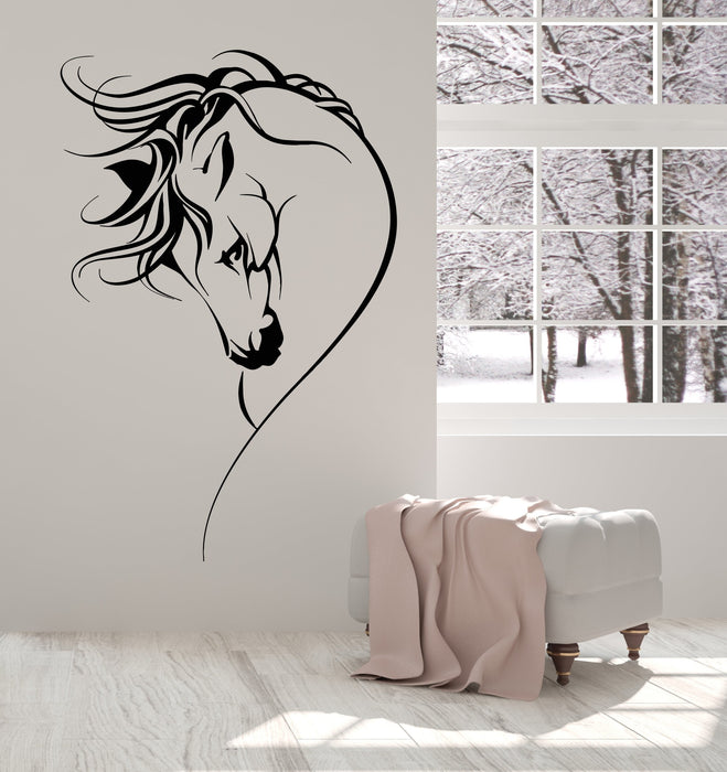 Vinyl Wall Decal Horse Head Pet Animal Girl Room Decor Stickers Unique Gift (1607ig)