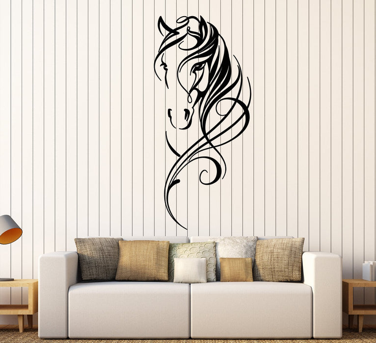 Vinyl Wall Decal Abstract Ornament Horse Head Pet Animal Stickers Unique Gift (2092ig)