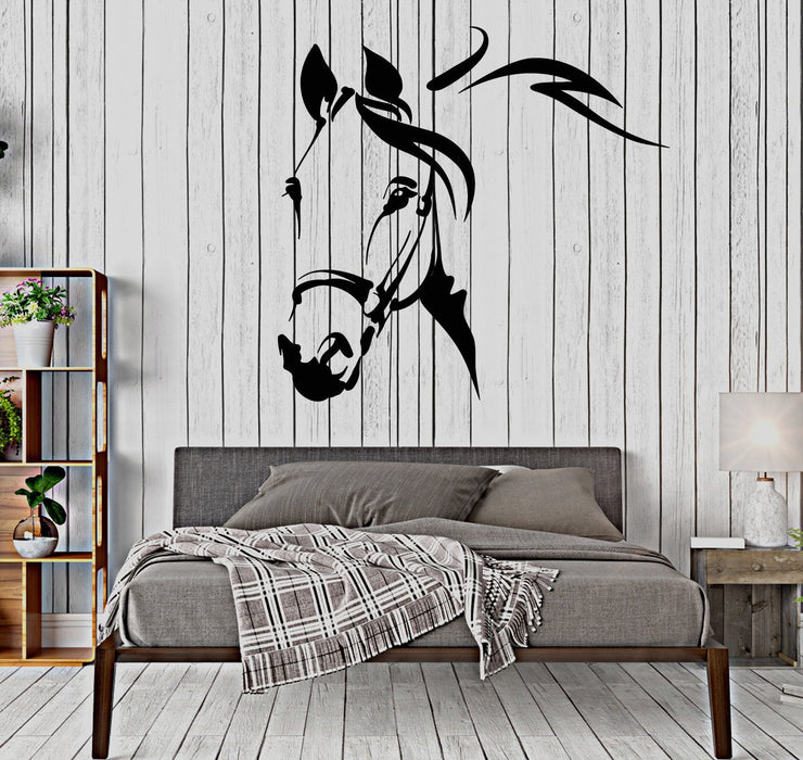 Vinyl Wall Decal Abstract Head Horse House Animal Pet Stickers (2591ig)