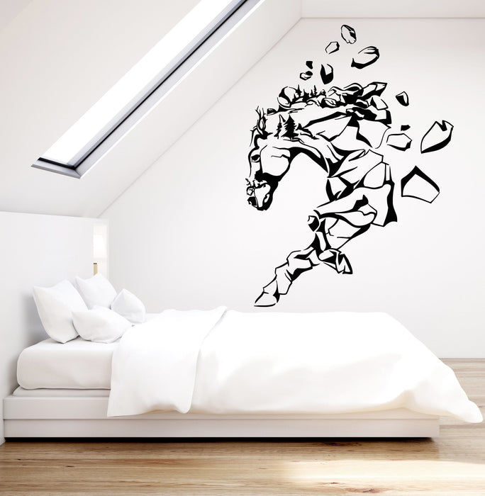 Vinyl Wall Decal Mountain Abstract Horse Nature Rock Stickers (2562ig)