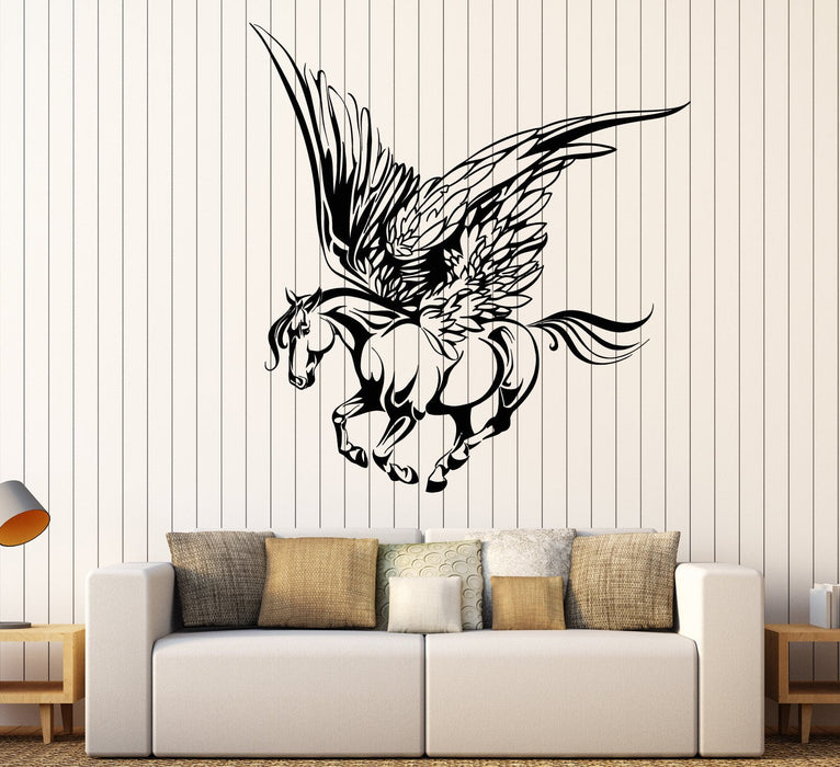 Vinyl Wall Decal Fairy tale Pegasus Horse Wings Muse Fantasy Animal Stickers Unique Gift (1813ig)
