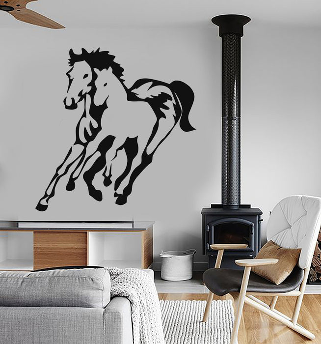 Vinyl Wall Decal Horses Foal Animal Art Mural Room Tribal Stickers Unique Gift (ig216)