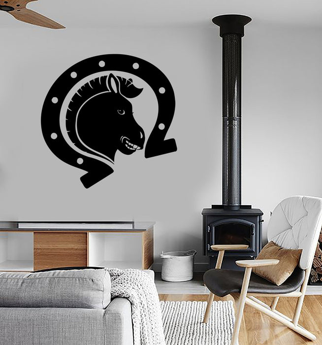 Wall Stickers Vinyl Decal Horse Horseshoe Talisman Luck Decor Unique Gift (ig150)