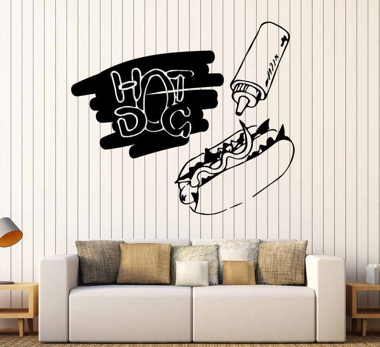 Виниловая наклейка на стену хот-дог фаст-фуд повар столовая кухня наклейки уникальный подарок (ig4522)