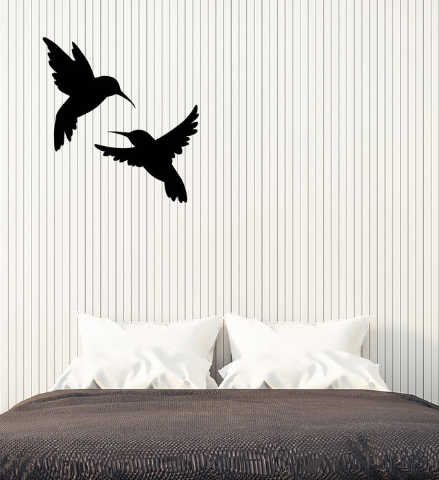 Vinyl Wall Decal Hummingbird Birds Silhouette Room Decor Stickers (3907ig)