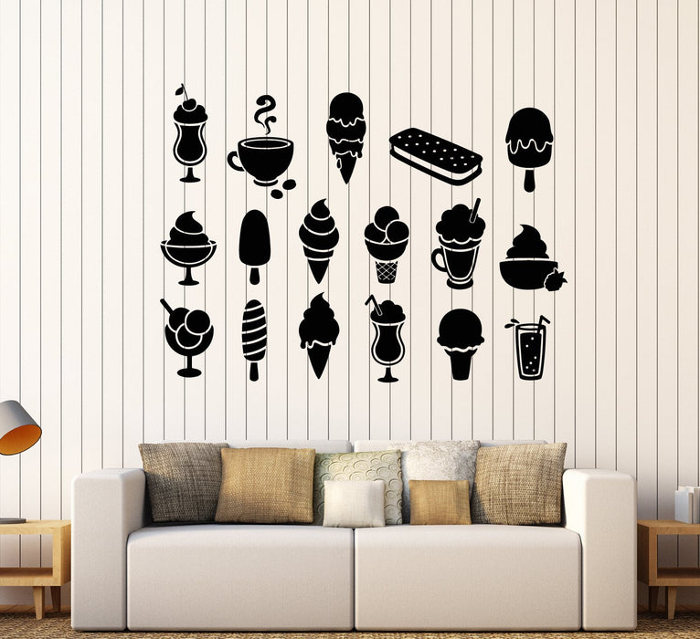 Vinyl Wall Decal Ice Cream Truck Man Dessert Food Coffee Cafe Stickers Unique Gift (1695ig)