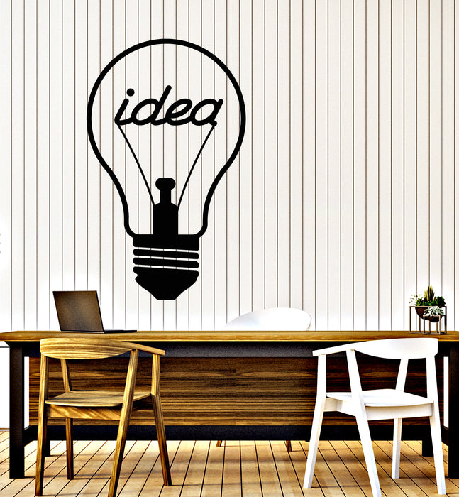Autocollant mural en vinyle avec ampoule, idée créative, style maison ou bureau (3467ig)