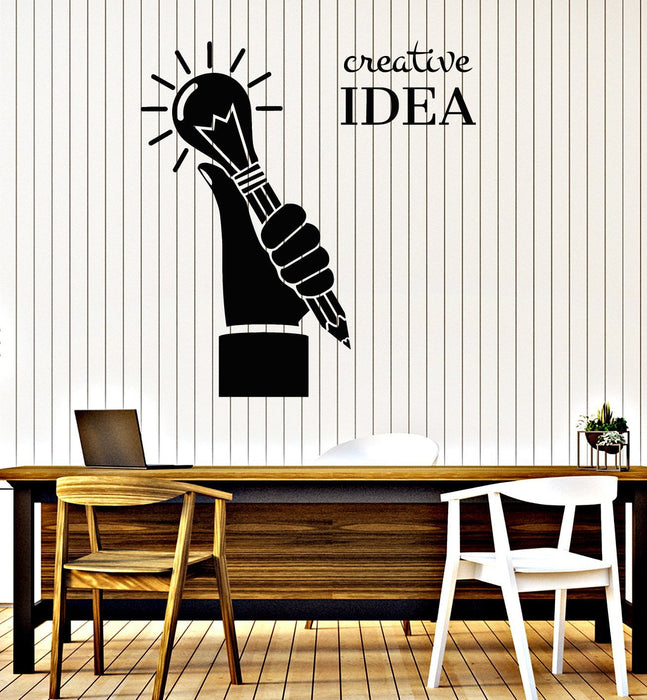 Vinyl Wall Decal Creative Idea Light Bulb Home Office Decor Logo Stickers (2505ig)