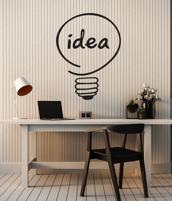 Vinyl Wall Decal Light Bulb Creative Idea Business Home Office Decor Teamwork Stickers (4220ig)