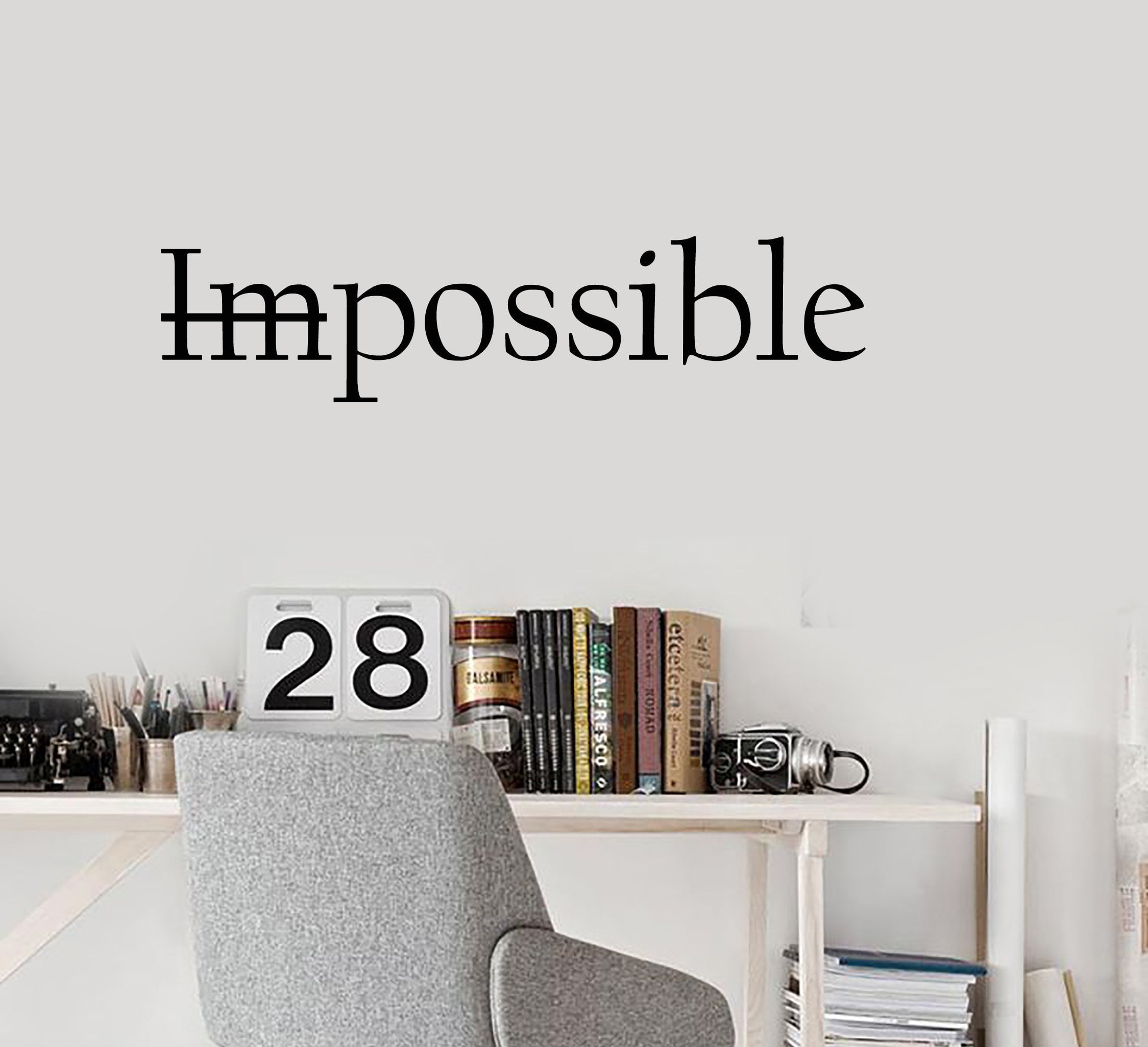 Vinyl Wall Decal Stickers Motivation Quote Words Impossible Possible I ...