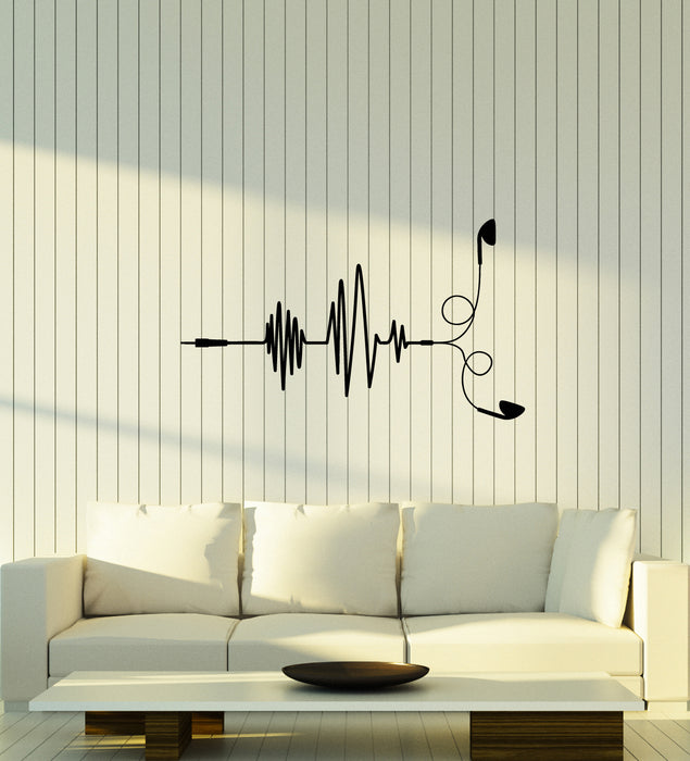 Vinyl Wall Decal Music Lover Earphones Teen Room Decor Stickers (3919ig)