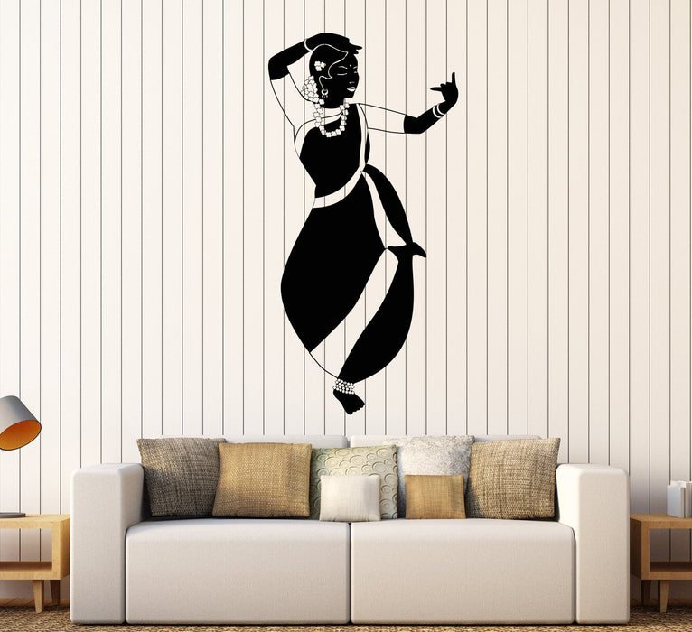 Vinyl Wall Decal India Dance Hindu Woman Dancer Bayadere Stickers Unique Gift (1644ig)