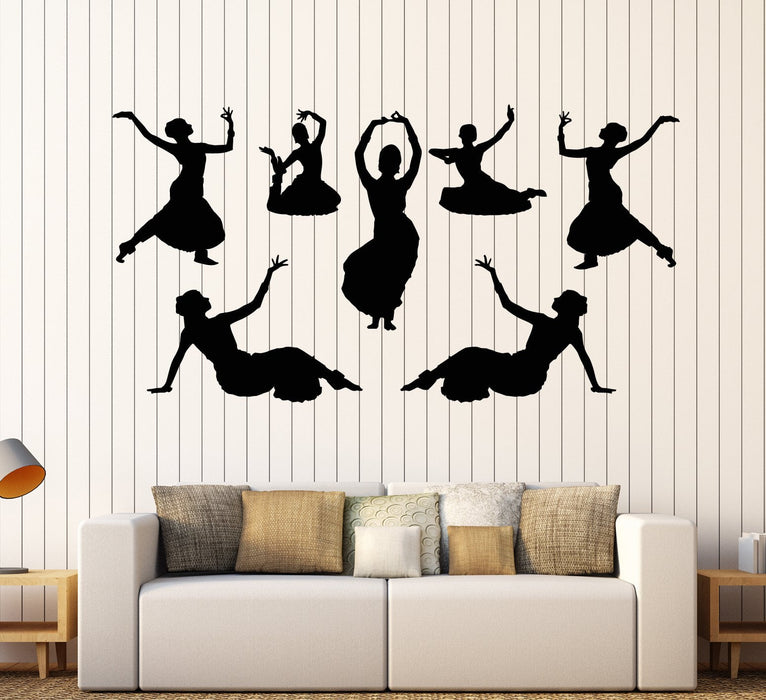 Autocollant mural en vinyle indien Inde danse danseuses filles Devadasi hindou autocollants cadeau unique (1907ig)