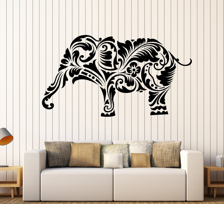 Vinyl Wall Decal Indian Elephant Animal Hindu Buddhism Stickers Unique Gift (1048ig)