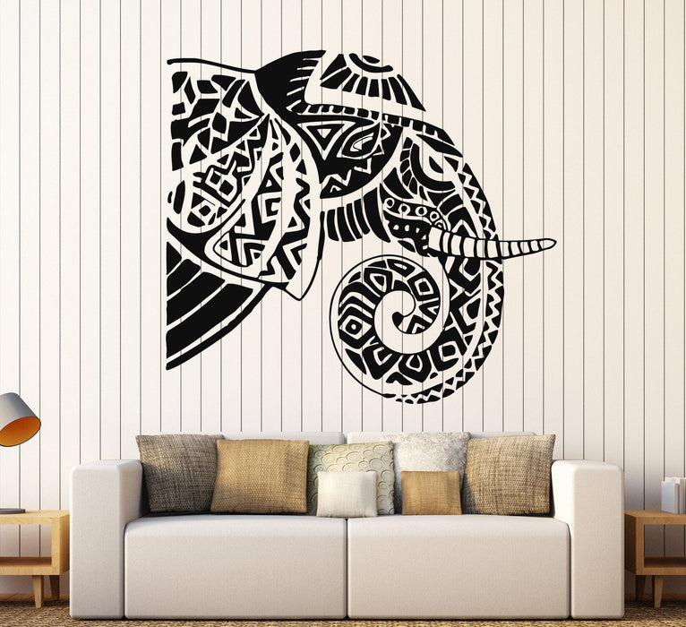 Vinyl Wall Decal India Hindu Elephant Animal Head Art Stickers Unique Gift (716ig)