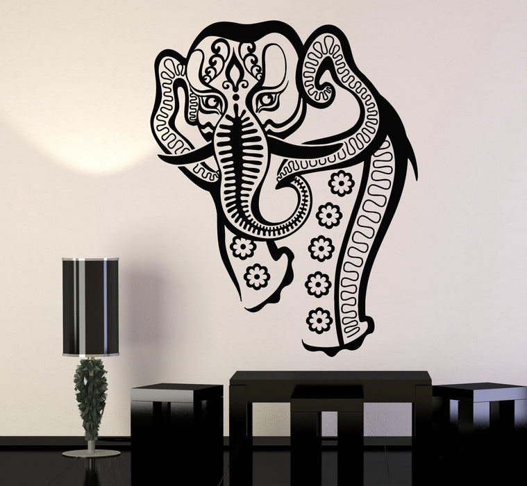 Vinyl Wall Decal Indian Elephant India Hindu Animal Art Decor Stickers Unique Gift (887ig)