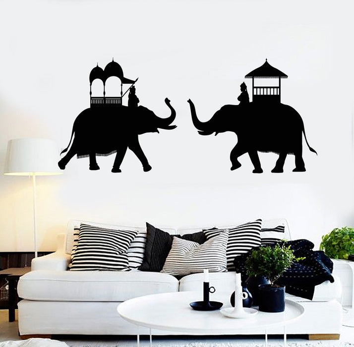 Vinyl Wall Decal Indian Elephants India Hindu Stickers Mural Unique Gift (204ig)
