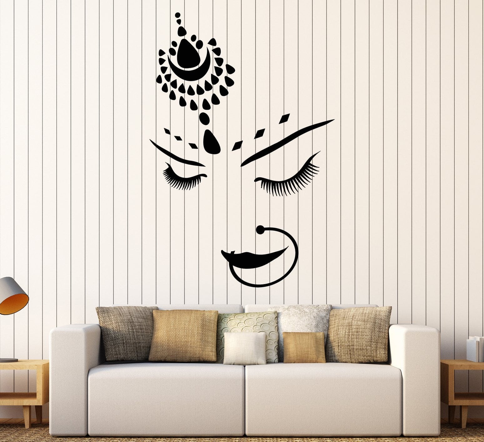 Vinyl Wall Decal India Hindu Bride Girl Beautiful Face Piercing Sticke ...