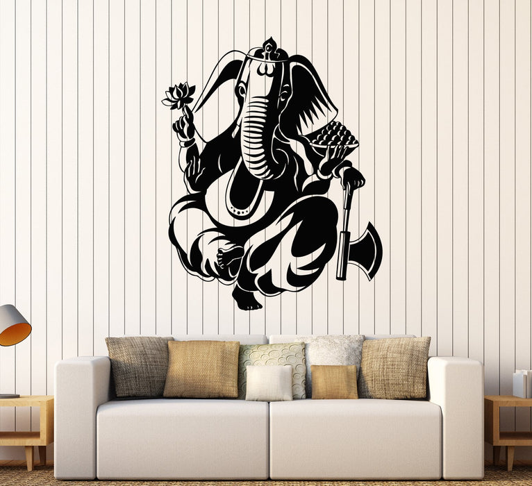 Vinyl Wall Decal Ganesha Hinduism Elephant God Hindu Religion Stickers Unique Gift (1881ig)
