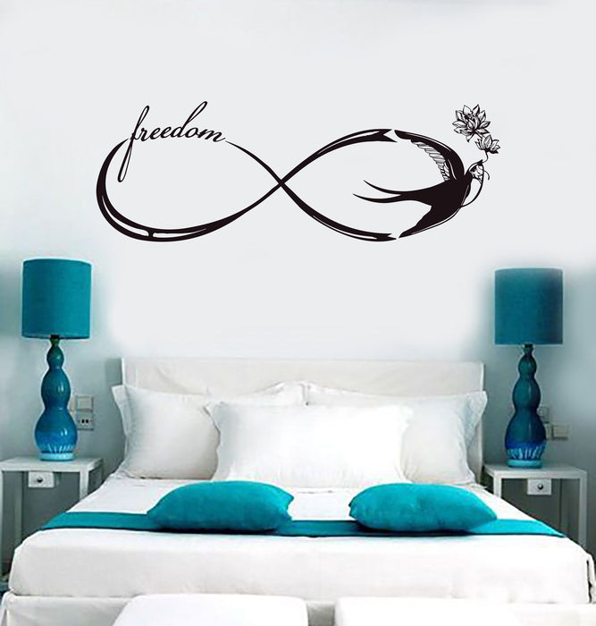 Vinyl Wall Decal Infinity Freedom Swallow Bedroom Stickers Mural Unique Gift (ig4106)